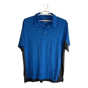 Foundry Mens Polo Shirt Size 2XL  Blue Gray Short Sleeve Polyester Top Button